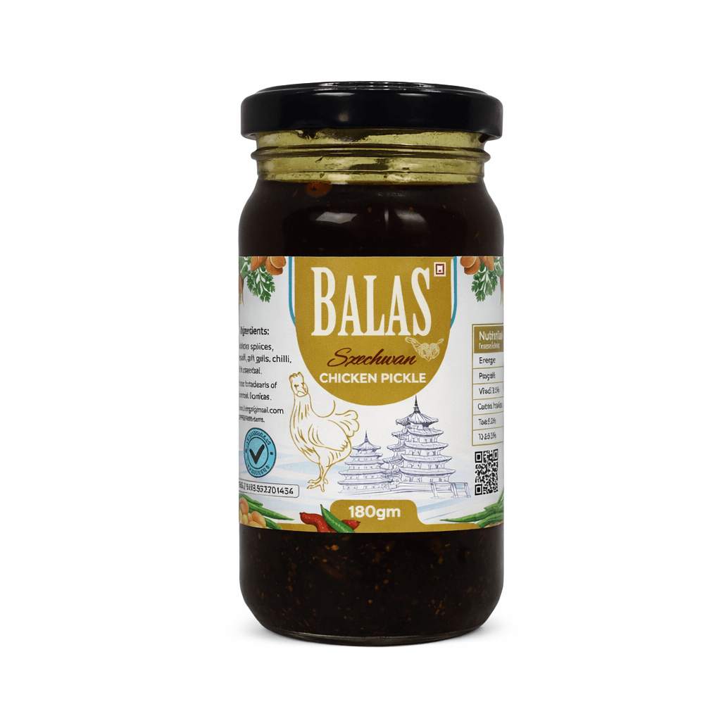 Schezwan Chicken Pickle<br>(Essence Jar) 🌶️🌶️🌶️🌶️ - Balas Pickle