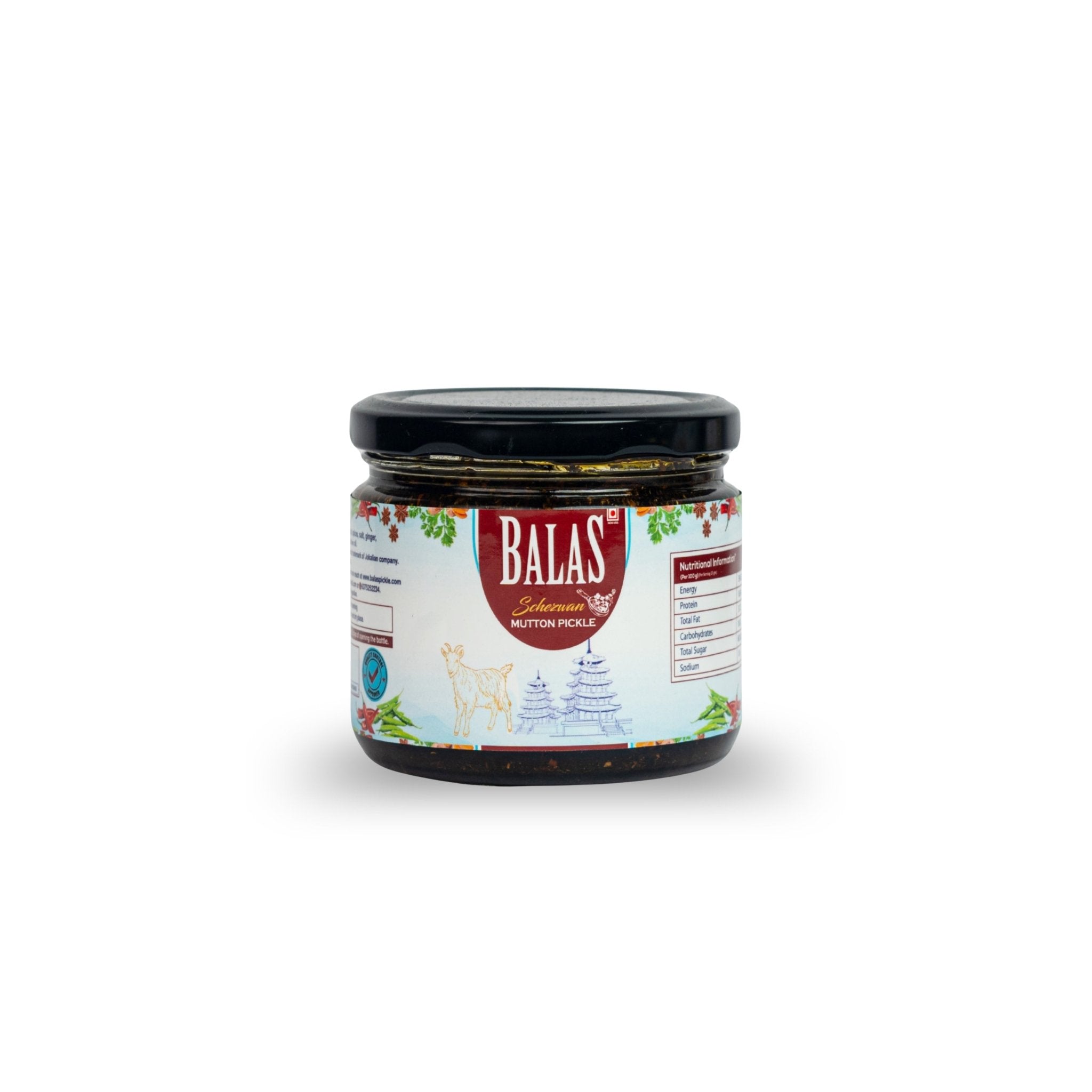Schezwan Mutton Pickle<br>(320g) 🌶️🌶️🌶️🌶️ - Balas Pickle